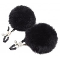 Зажимы на соски с черными помпонами Notabu