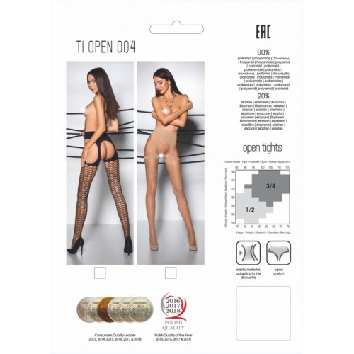 Женские колготки в круглую сетку 1/2 черные 