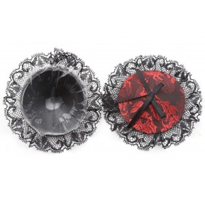 Пэстисы кружевные красно-черные (иной угол)