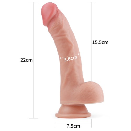 Фаллоимитатор на присоске с мошонкой Dual-Layered Silicone Dildo 22 см