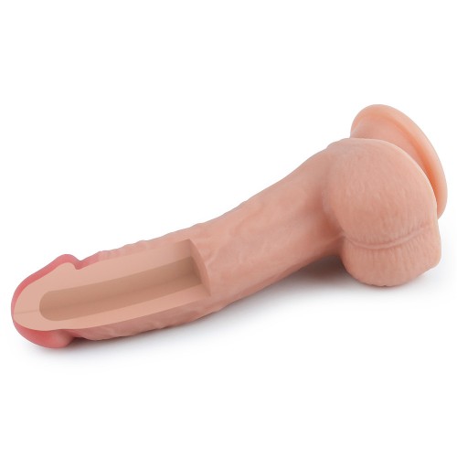 Фаллоимитатор на присоске с мошонкой Dual-Layered Silicone Dildo 22 см
