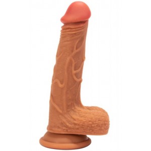 Реалистичный фаллоимитатор на присоске с мошонкой Double Layer Silicone Dildo 21 см Реалистичный фаллоимитатор на присоске с мошонкой Double Layer Silicone Dildo 21 см (иной угол)