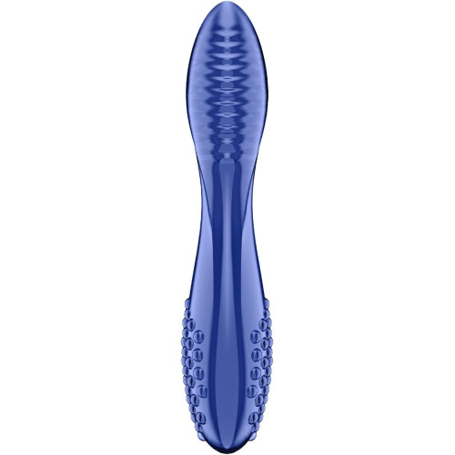 Двусторонний фаллос из стекла Satisfyer Dazzling Crystal 2 синий 20 см
