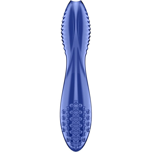 Двусторонний фаллос из стекла Satisfyer Dazzling Crystal 2 синий 20 см