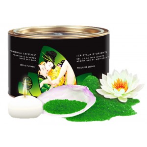 Соль для ванны зеленая Lotus Flower с ароматом цветков лотоса 