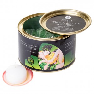 Соль для ванны зеленая Lotus Flower с ароматом цветков лотоса  (иной угол)