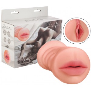 Двойной мастурбатор Satisfaction Magazine Morning Angel - ротик с зубками и вагина