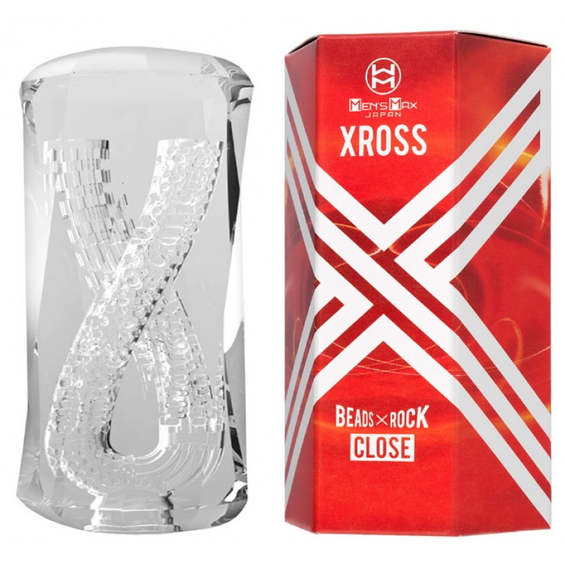 Мастурбатор нереалистичный MensMax XROSS BEADS×ROCK CLOSE, TPE, прозрачный, 14,2 см