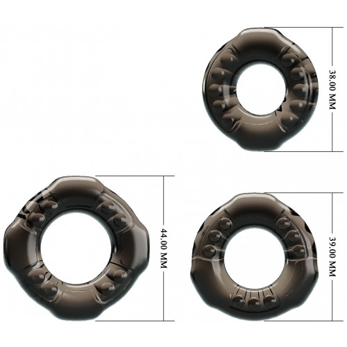 Набор из трех разных эрекционных колец Cock Ring Yvonne