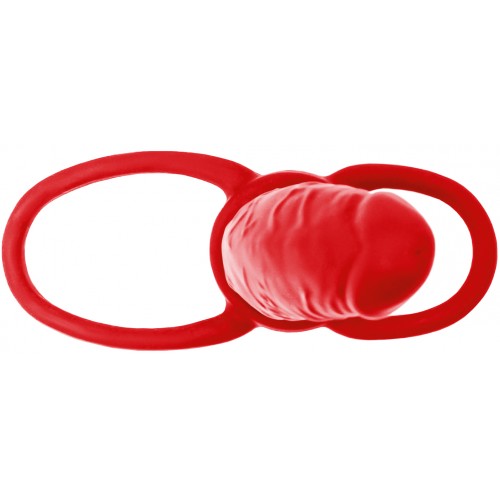 Насадка на пенис для двойного проникновения Black&Red by TOYFA , силикон, красный, 16,5 см
