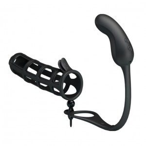 Насадка силиконовая с анальным вибро-стимулятором (иной угол)