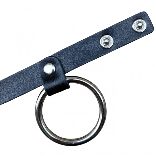 Утяжка на пенис кожаная с металлическим кольцом