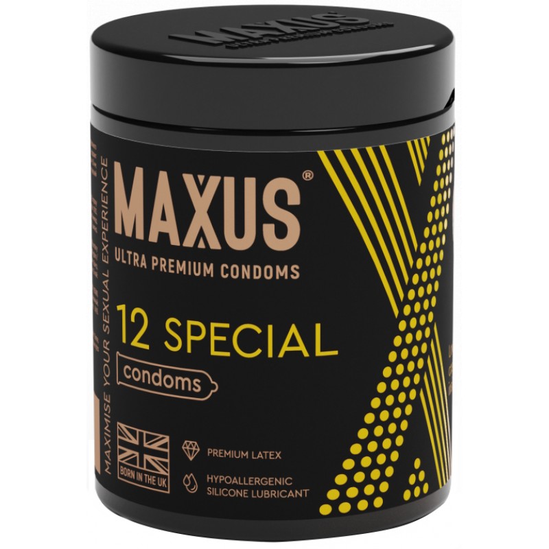 Презервативы в пластиковом кейсе Maxus №12 Special точечно-ребристые