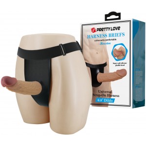 Реалистичный фаллопротез на трусиках Pretty Love Houston 18 см