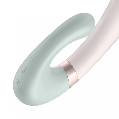 Смарт-вибратор со стимулятором клитора и функцией нагрева Satisfyer Heat Wave Mint