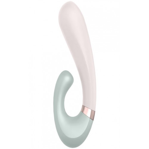 Смарт-вибратор со стимулятором клитора и функцией нагрева Satisfyer Heat Wave Mint