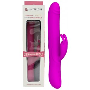 Вибромассажер Byron с клиторальным стимулятором и движущимися в стволе шариками фиолетовый