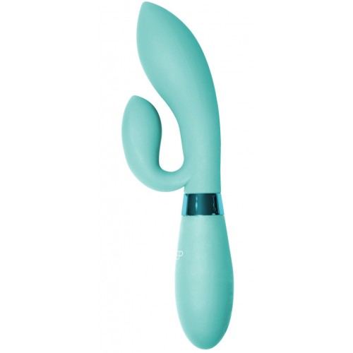 Вибратор с клиторальным стимулятором Indeep Gina Turquoise