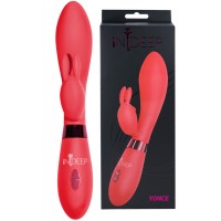 Вибратор с клиторальным стимулятором-кроликом Indeep Yonce Red