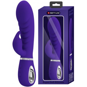 Перезаряжаемый вибратор с клиторальным стимулятором Pretty Love Prescott фиолетовый