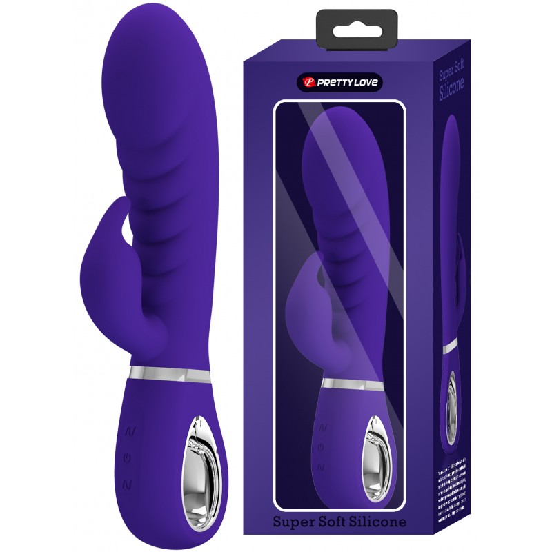 Перезаряжаемый вибратор с клиторальным стимулятором Pretty Love Prescott фиолетовый