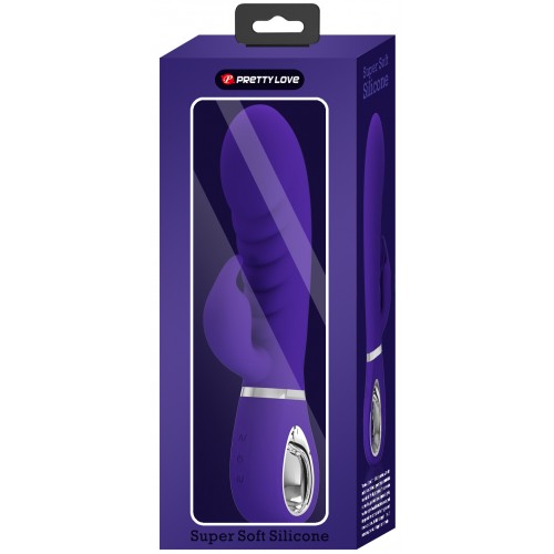 Перезаряжаемый вибратор с клиторальным стимулятором Pretty Love Prescott фиолетовый
