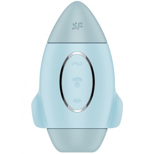 Вакуумно-волновой стимулятор клитора с вибрацией Satisfyer Mission Control голубой