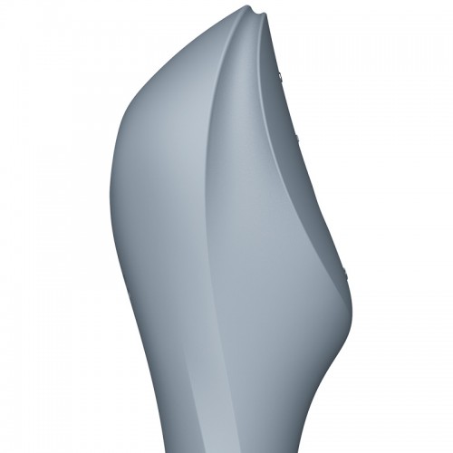 Вакуумный стимулятор клитора с вибрирующей ручкой Satisfyer Curvy Trinity 3 серый