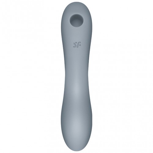 Вакуумный стимулятор клитора с вибрирующей ручкой Satisfyer Curvy Trinity 3 серый