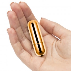 Золотая вибропуля с 10 режимами вибрации X-Basic Lovetoy (иной угол)