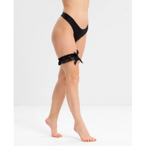 Подвязка кружевная черная