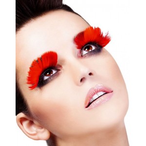 Накладные ресницы красные перья Baci (иной угол)