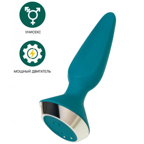 Анальный смарт-стимулятор с вибрацией Satisfyer Plug-ilicious 1 зеленый