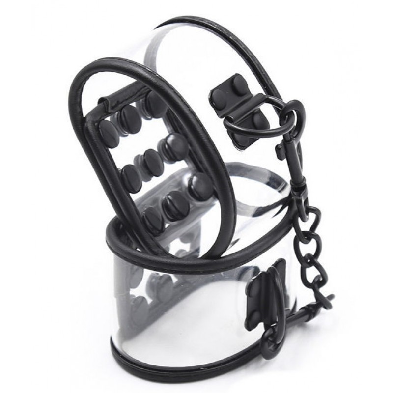 Наручники прозрачные на заклепках