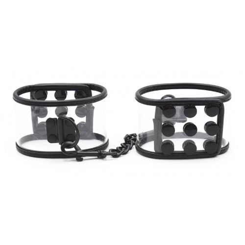 Наручники прозрачные на заклепках