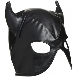 Полушлем-маска Дьявол черная (иной угол)