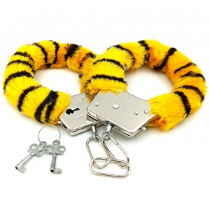 Наручники меховые, тигровые