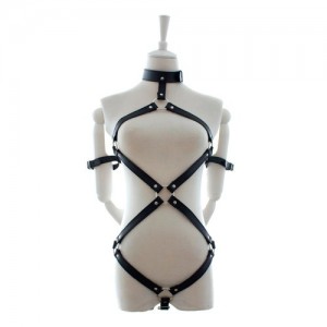 Женская сбруя-боди с фиксацией для рук (иной угол)