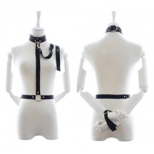 Сбруя на тело с поводком и фиксатором запястий (иной угол)