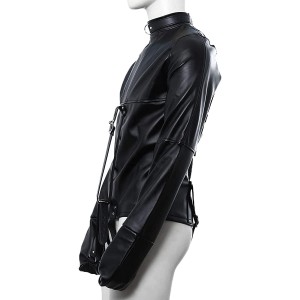 Женский смирительный жакет из искусственной кожи (иной угол)