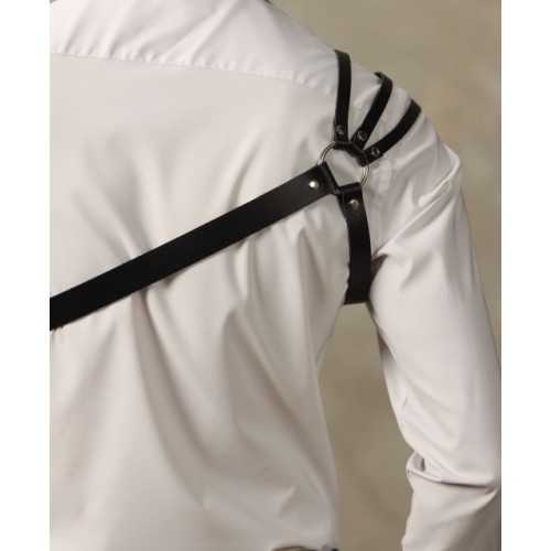 Мужская БДСМ сбруя через одно плечо с ремешками