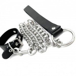 Поводок на пенис кожаный (иной угол)