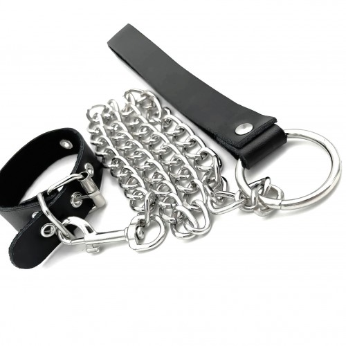 Поводок на пенис кожаный