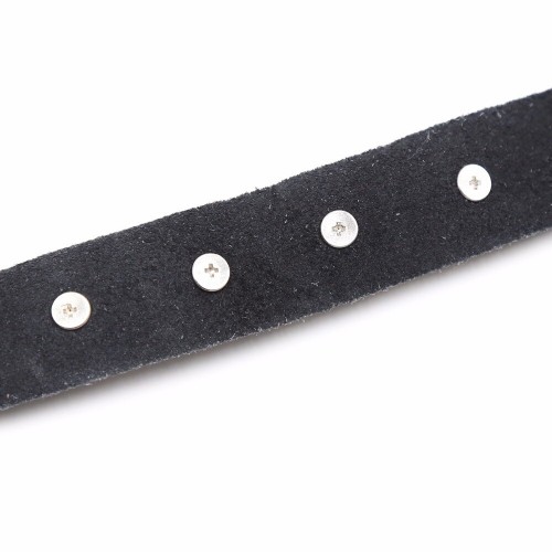 Ошейник из натуральной кожи с шипами и кольцом