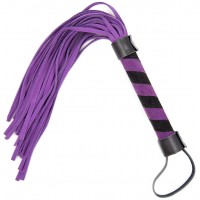Черно-фиолетовая плеть замшевая 39 см