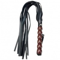 Черная плеть с  ручкой под дерево 