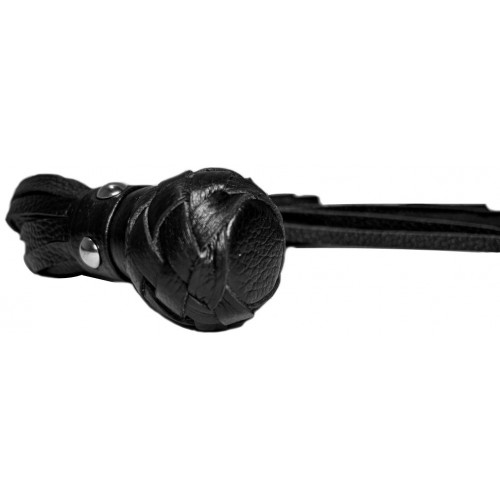 Генитальная кожаная плеть черная