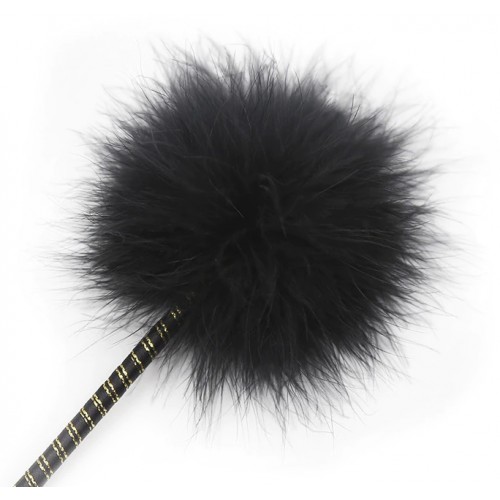 Чёрный тиклер с атласной ручкой 34 см