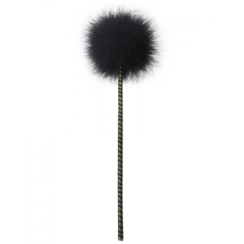 Чёрный тиклер с атласной ручкой 34 см