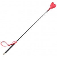 Черный стек с красной петлей и наконечником в виде сердца 66 см